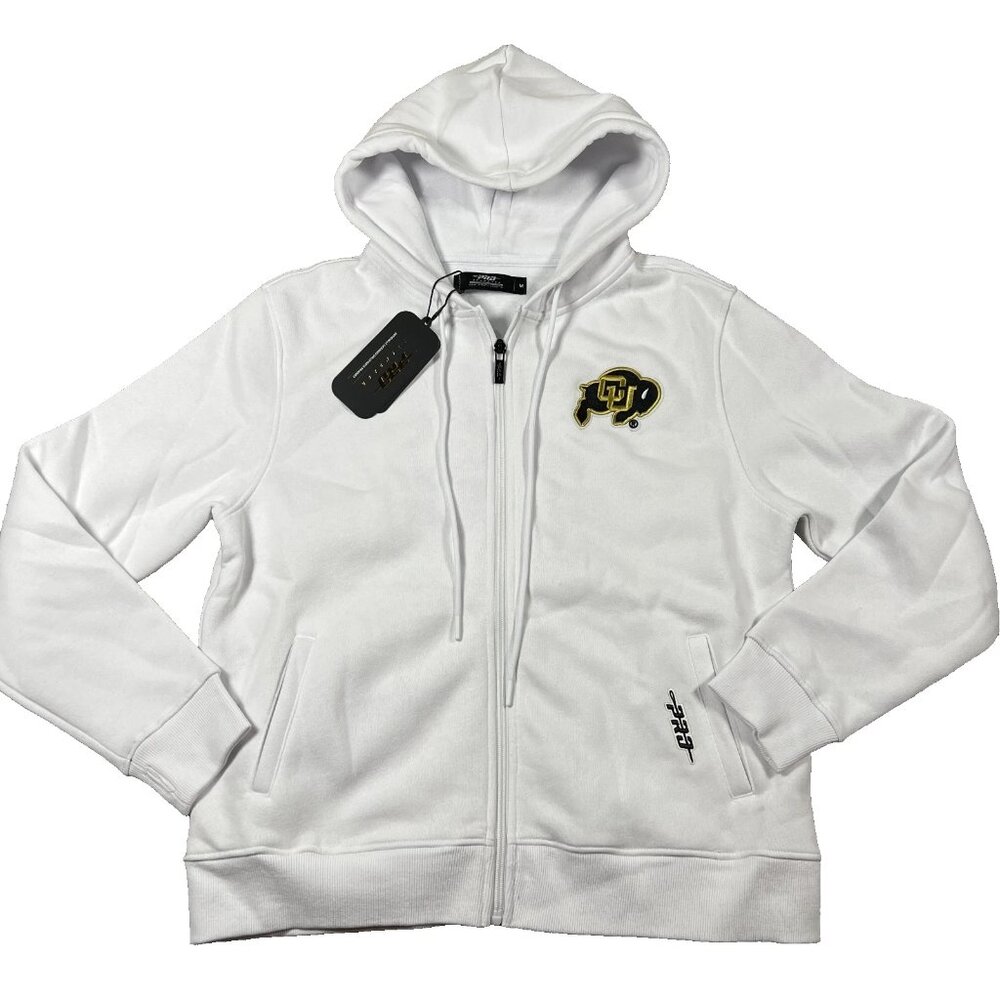 Pro Standard Womens Medium White Colorado Buffaloes‎ Hoodie Sweatshirt NWT